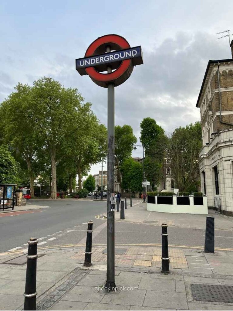 London Underground tube station, key transit option covered in this neighborhood guide