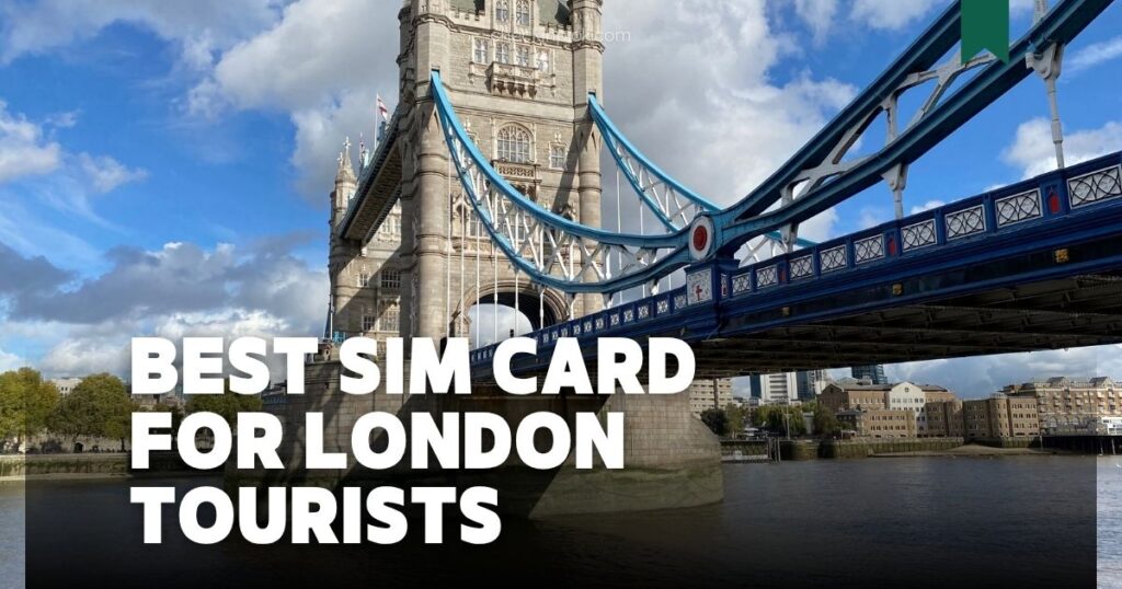 A title graphic for Best SIM Card for London Tourists in 2026 comparing eSIM and physical SIM