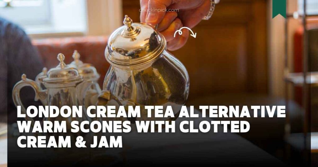 Graphic vector of traditional London cream tea for best afternoon tea under £50