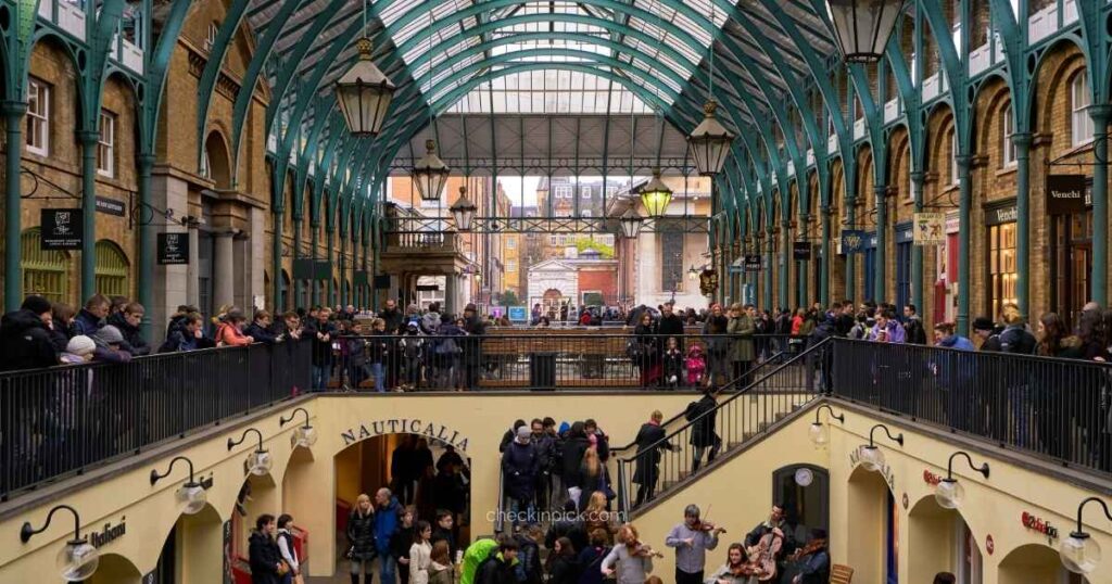 Historic Apple Market hall building in Covent Garden, one of the best London markets