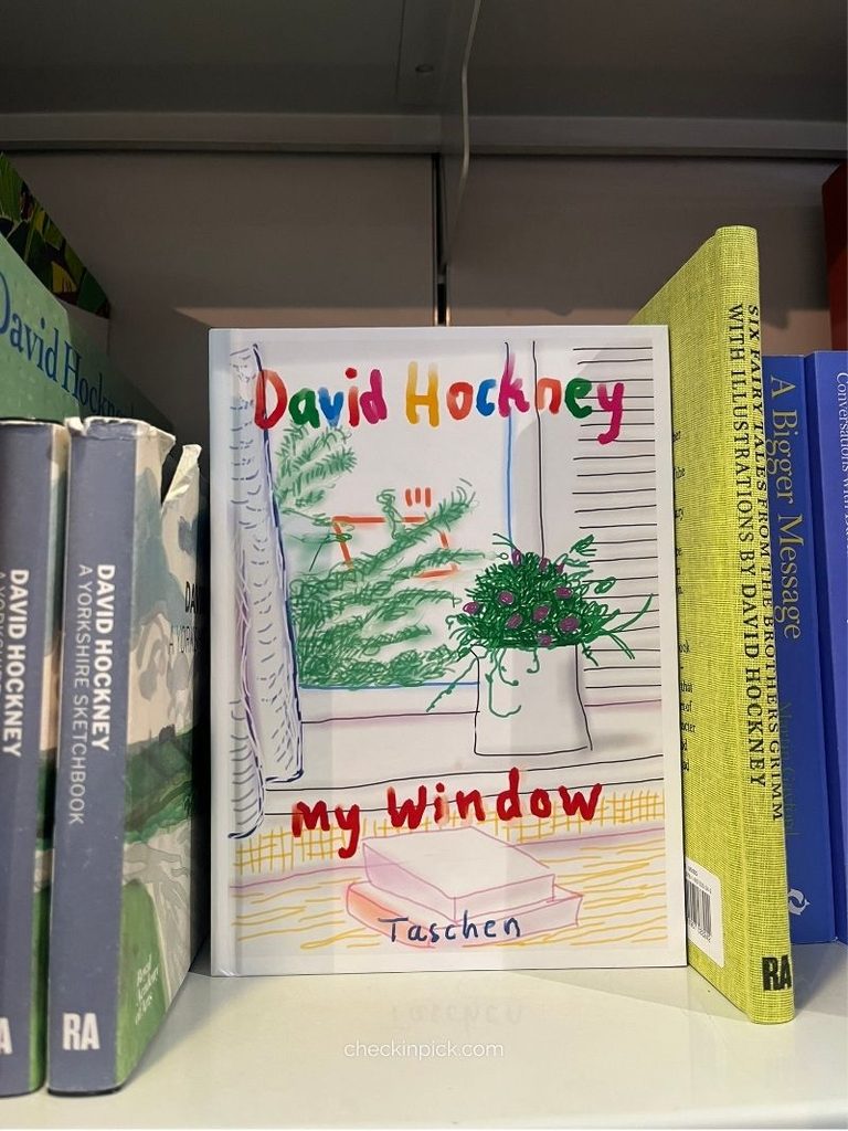 David Hockney's My Window book displayed inside Tate Britain in London