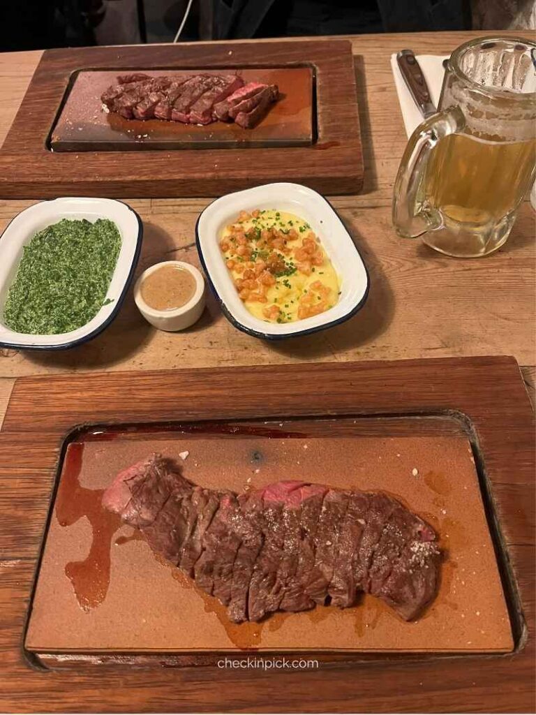 Flat Iron steak served at a London restaurant