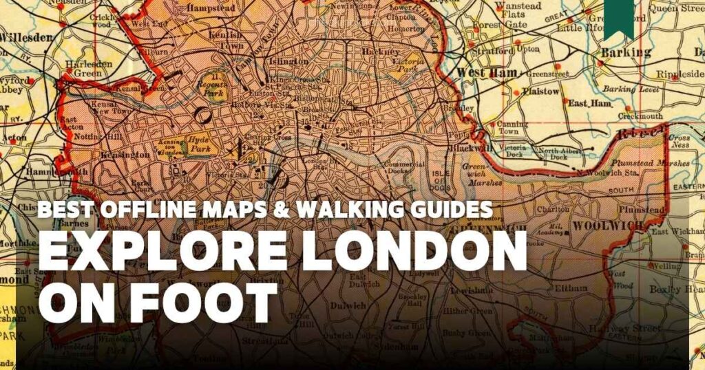 A title card graphic for London walking tour and navigation apps